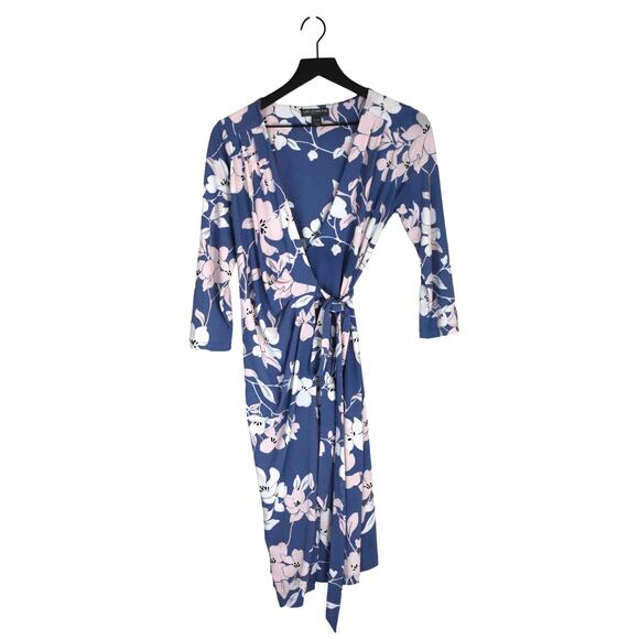 A Pea in the Pod Purple Floral Wrap Dress Size S - Picture 3 of 8